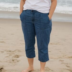 Talbots Slim Cargo Pant Women's Size 10 Blue